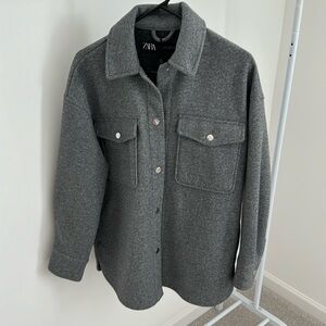 Zara Gray Wool-Blend Jacket